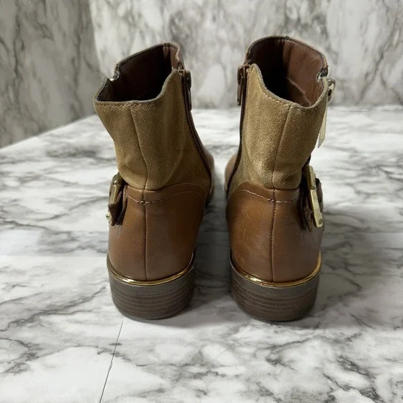 ALDO Brown Round Toe Side Zip Ankle Boots Women's Size 10 - Picture 4 of 15